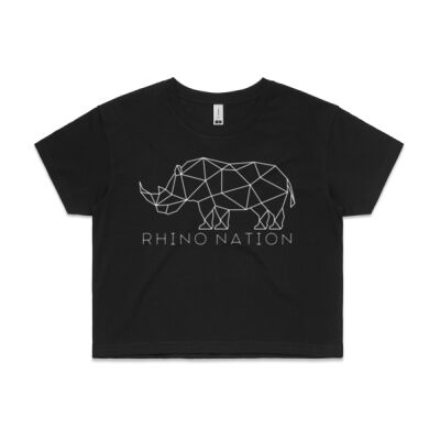 Rhino Nation Black Crop Tee  Thumbnail