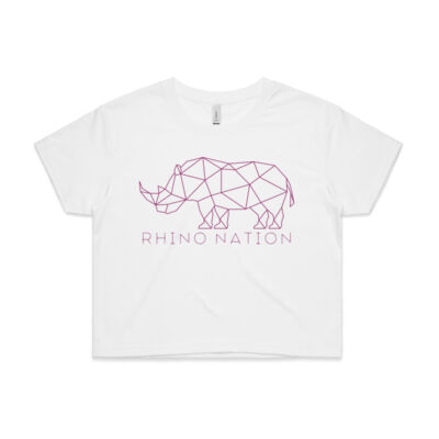 Rhino Nation White Crop Tee Thumbnail